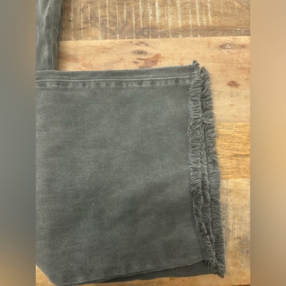 Zenana NEW ACID WASHED FRAYED HEM SLIM WIDE LEG PANTS | Ash Black| XL - Picture 6 of 15